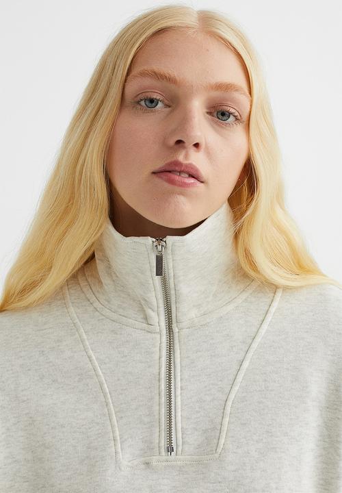 H&M - Zip-top sweatshirt - light grey marl