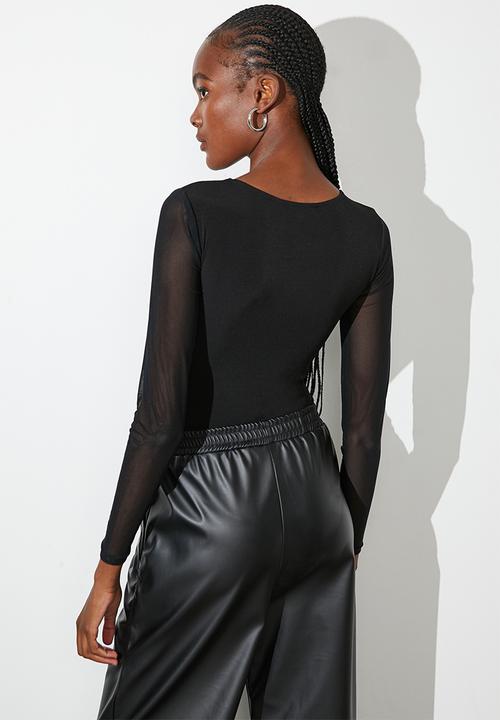 Superbalist - Mesh sleeve bodysuit - black