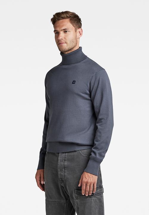 G-STAR - Premium core turtle knit - fantem blue