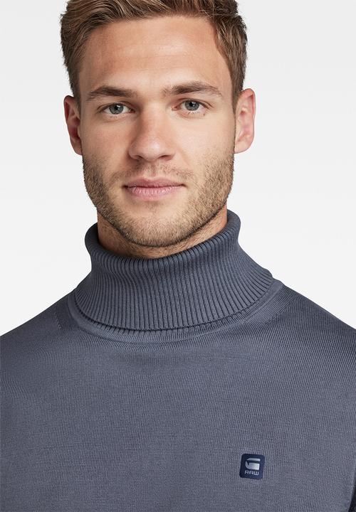 G-STAR - Premium core turtle knit - fantem blue