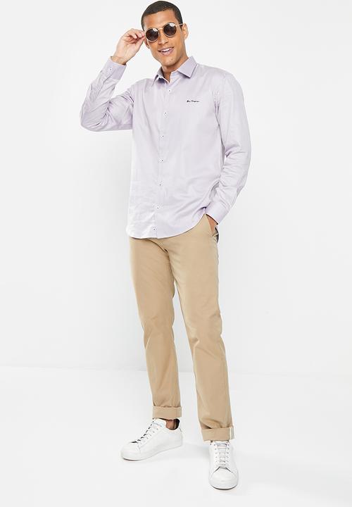 Ben Sherman - ESSENTIAL BEN SHERMAN SHIRT L/S - TITANIUM