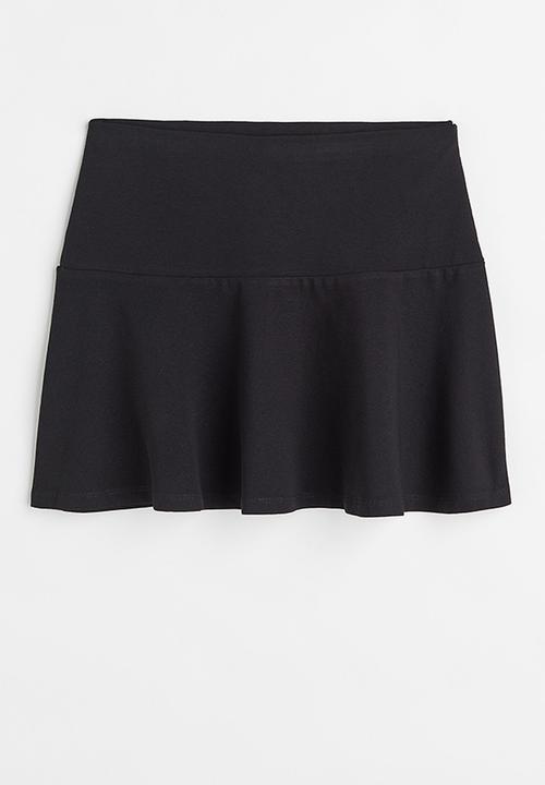 H&M - Flared cotton jersey skirt - black