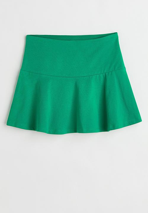 H&M - Flared cotton jersey skirt - green