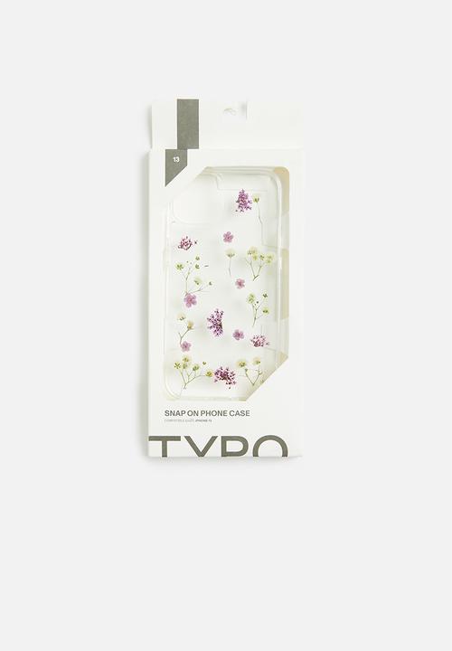 Typo - snap on phone case iphone 12/ 12 pro-trapped purple micro flower