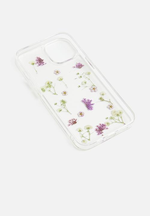 Typo - snap on phone case iphone 12/ 12 pro-trapped purple micro flower