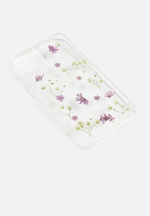 Typo - snap on phone case iphone 12/ 12 pro-trapped purple micro flower