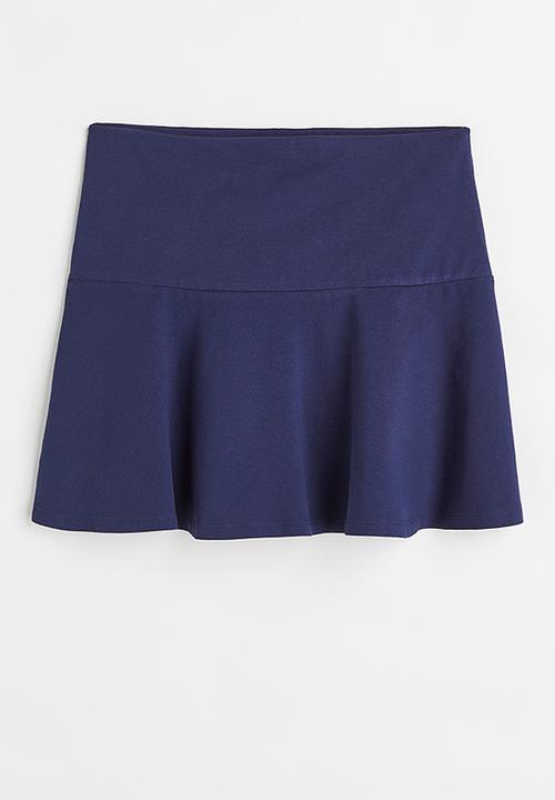 H&M - Flared cotton jersey skirt - dark blue