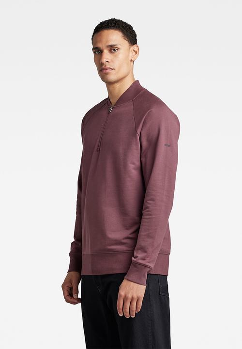 G-STAR - Bomber tweeter half zip long sleeve - vineyard wine