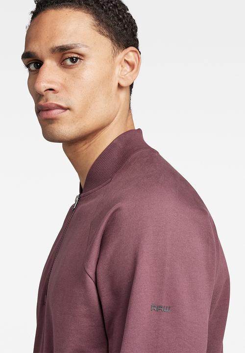 G-STAR - Bomber tweeter half zip long sleeve - vineyard wine