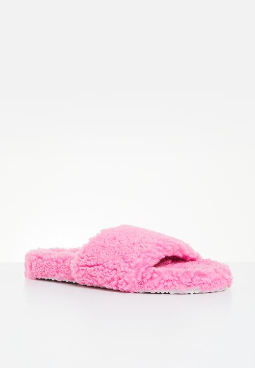 Cotton On - Teddy slipper slide - prism pink