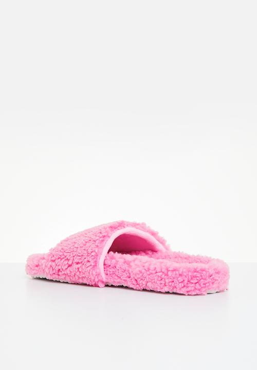 Cotton On - Teddy slipper slide - prism pink