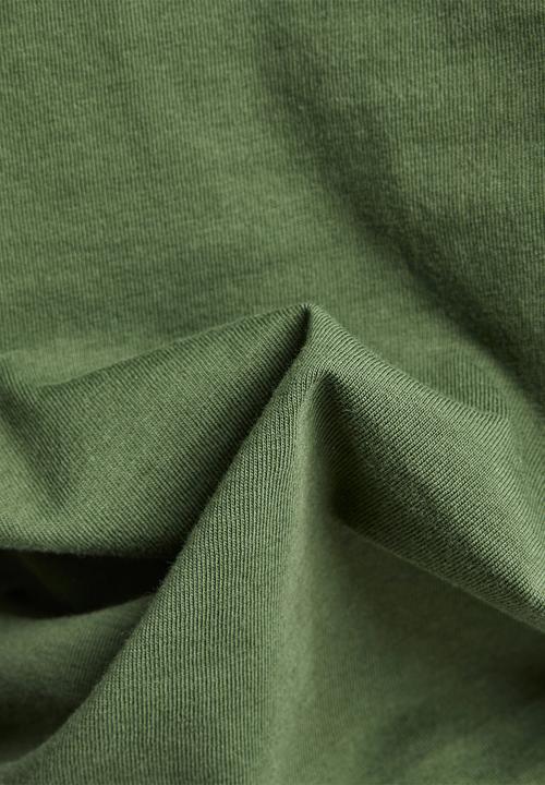 G-STAR - Back double logo tape r t long sleeve - dk nuri green