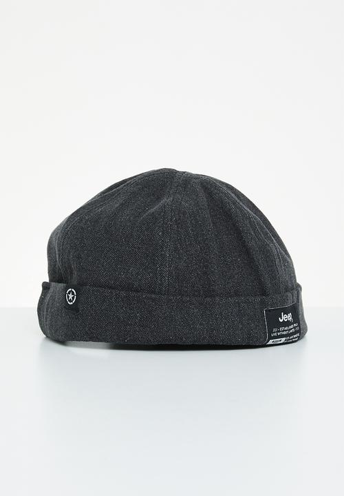 JEEP - Peakless baseball cap - black denim