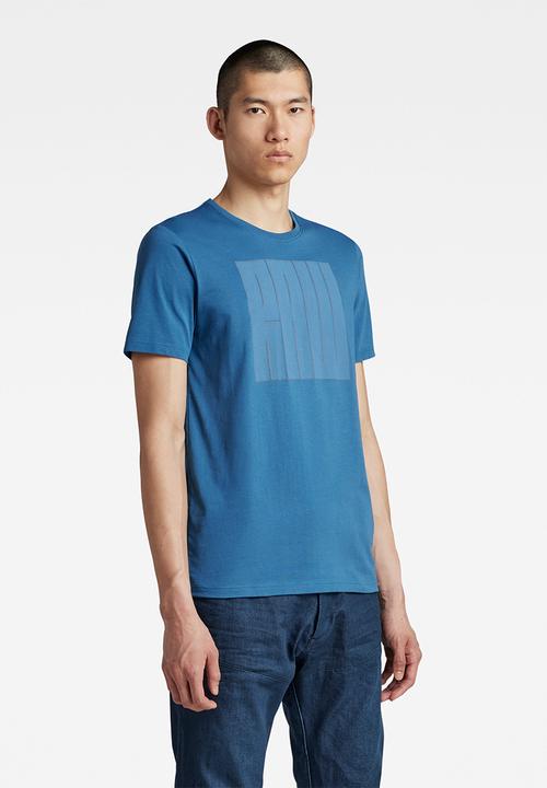 G-STAR - Typography raw slim r t - retro blue