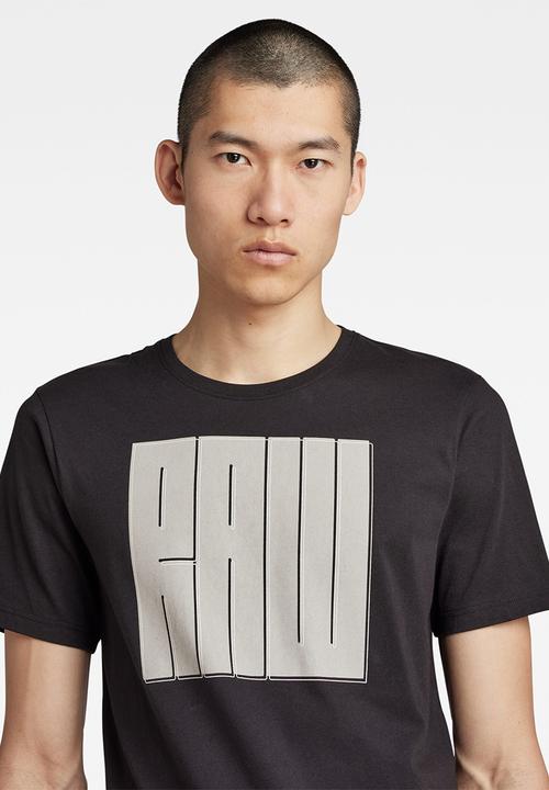 G-STAR - Typography raw slim r t - dark black
