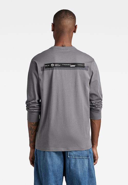 G-STAR - Back double logo tape r t l\s - granite