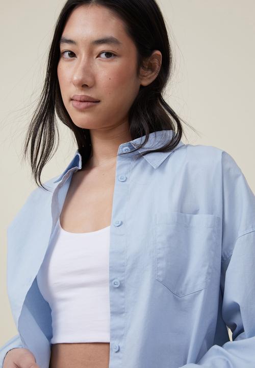 Cotton On - dad shirt - shoreline blue
