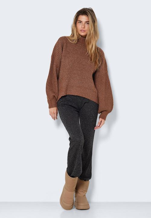 Noisy May - Orla long sleeve high neck knit - cappuccino