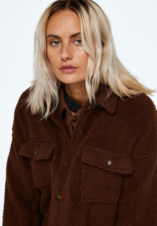 Noisy May - Sakiran long sleeve long shacket  - pinecone