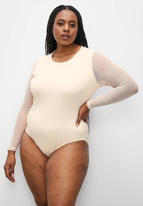 Superbalist - Mesh sleeve bodysuit - shifting sand