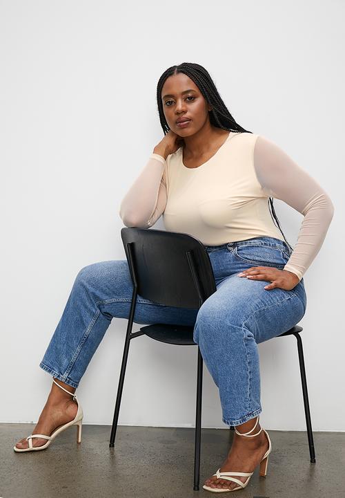 Superbalist - Mesh sleeve bodysuit - shifting sand