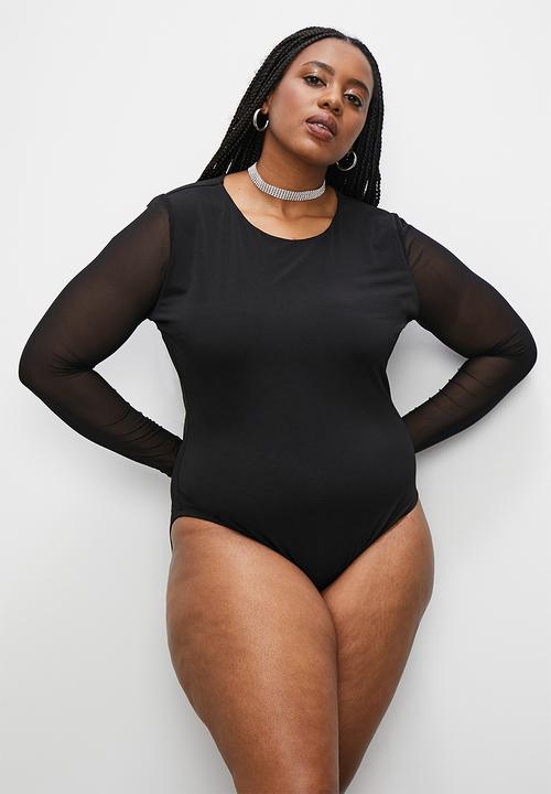 Superbalist - Mesh sleeve bodysuit - black