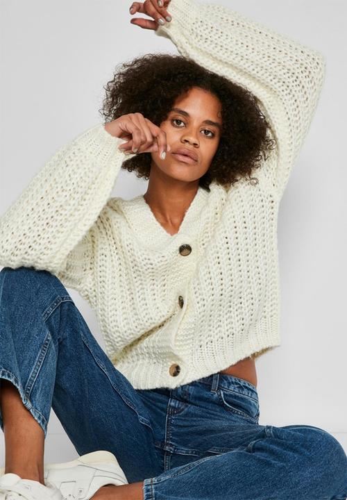 Noisy May - Steve long sleeve knit cardigan  - sugar swizzle