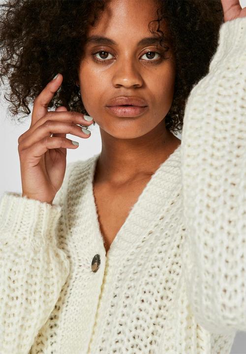 Noisy May - Steve long sleeve knit cardigan  - sugar swizzle
