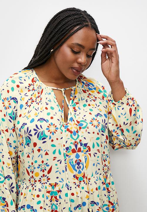 Superbalist - Tiered boho maxi dress - tile print