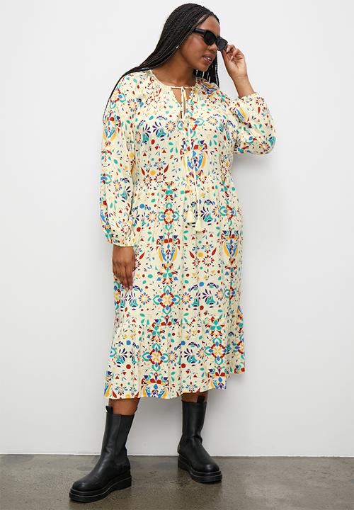 Superbalist - Tiered boho maxi dress - tile print