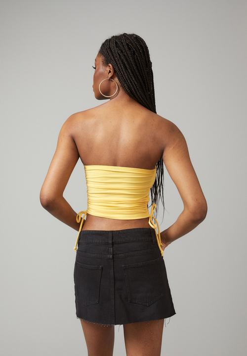 Factorie - denim micro mini skirt - washed black