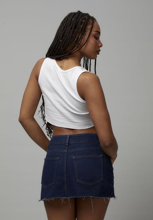 Factorie - denim micro mini skirt - dark blue rinse wash