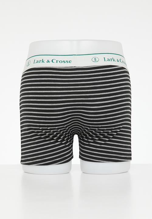 Lark & Crosse - 2 Pack knit boxer brief - black & grey