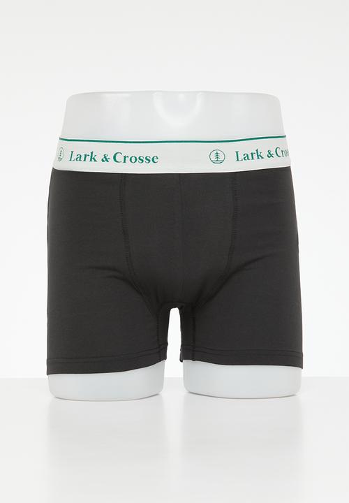 Lark & Crosse - 2 Pack knit boxer brief - black & grey