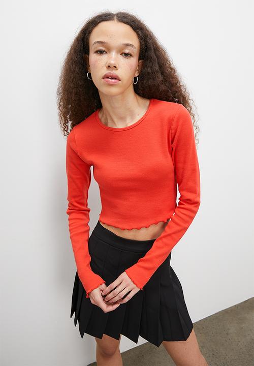 Blake - Crew plain basic rib - red