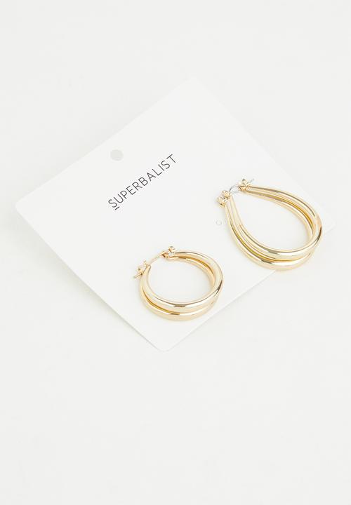 Superbalist - Sage hoop earring set - gold