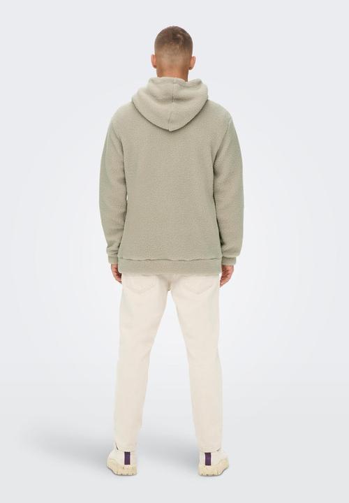Only & Sons - Onsremy Reg Teddy Hoodie Sweat - Silver Lining 