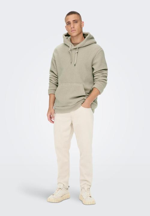 Only & Sons - Onsremy Reg Teddy Hoodie Sweat - Silver Lining 