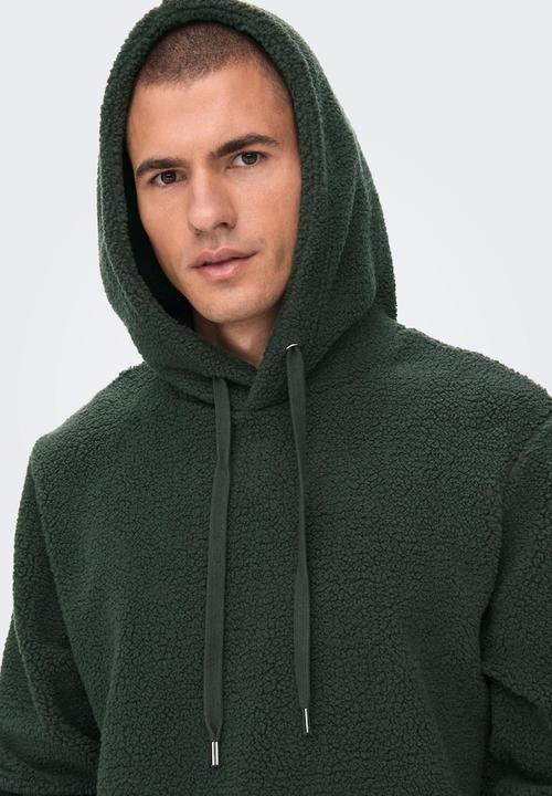 Only & Sons - Onsremy reg teddy hoodie sweat - olive