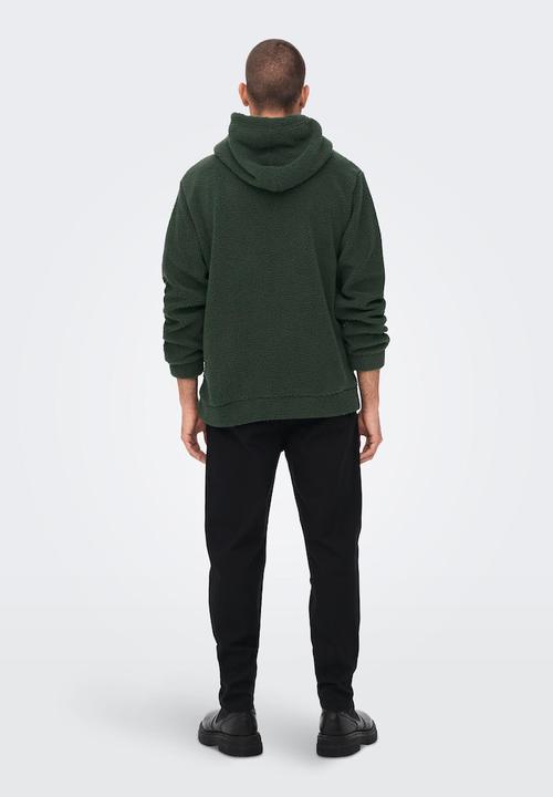 Only & Sons - Onsremy reg teddy hoodie sweat - olive