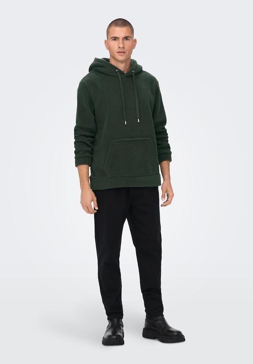 Only & Sons - Onsremy reg teddy hoodie sweat - olive