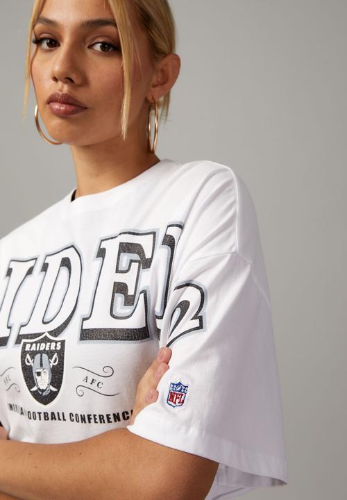 Factorie - lcn nfl cropped graphic tee - lcn nfl raiders/white