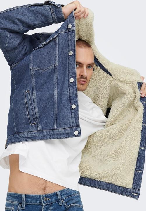 Only & Sons - Onsrick ovz teddy blue 3002 jacket - blue denim
