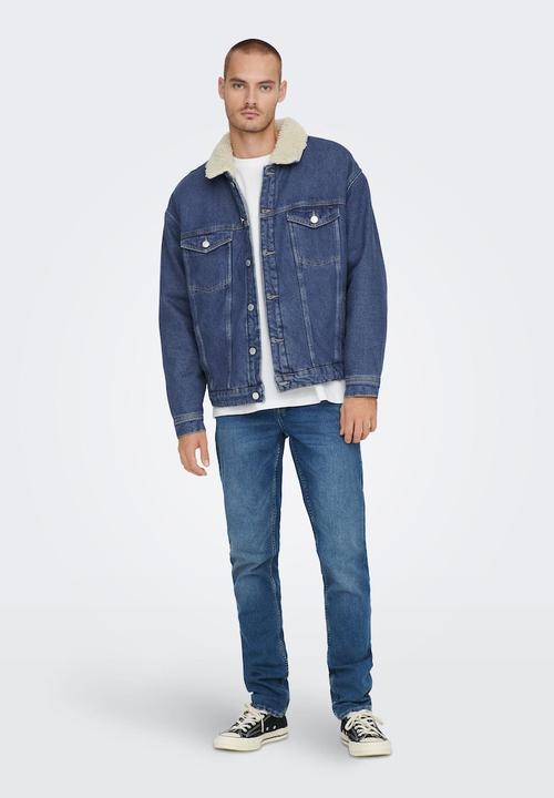 Only & Sons - Onsrick ovz teddy blue 3002 jacket - blue denim