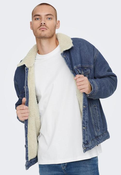 Only & Sons - Onsrick ovz teddy blue 3002 jacket - blue denim