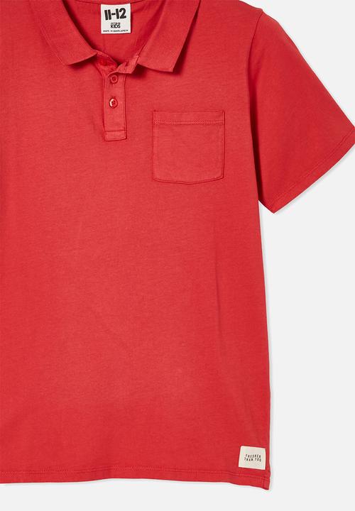 Cotton On - Zach polo - lucky red & light wash