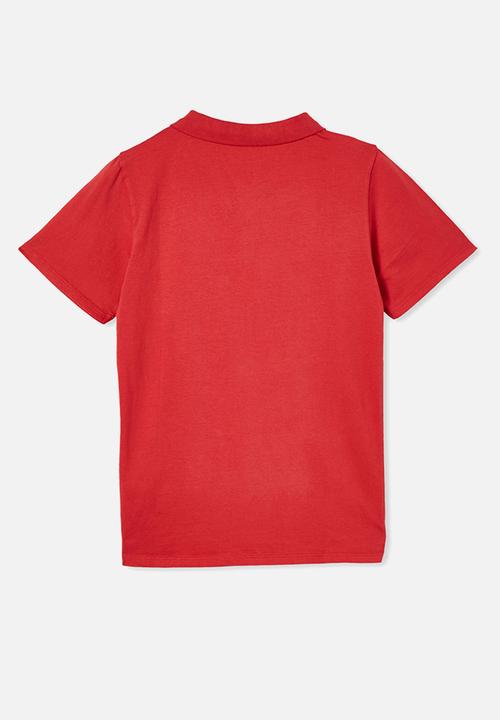 Cotton On - Zach polo - lucky red & light wash