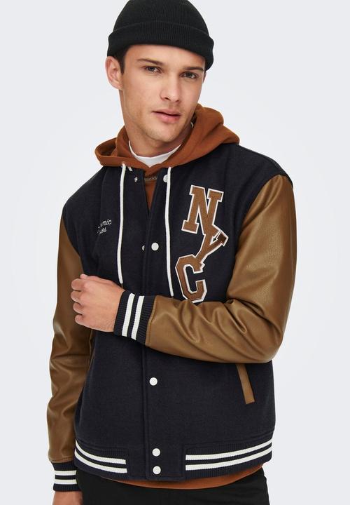 Only & Sons - Onsjay varsity jacket otw - dark navy