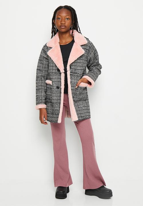 Pop Candy - Girls check coat - multi