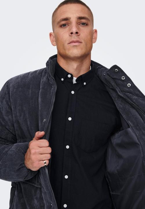 Only & Sons - Onscash corduroy puffer jacket otw - navy
